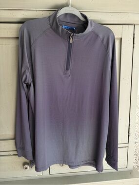 J. McLaughlin Men's Lightweight Quarter-Zip Pullover - Blue Pin stripe